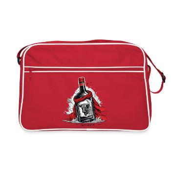 Festayre, féria et taureau avec béret et foulard r - Sac Retro - rouge/blanc - Devant
