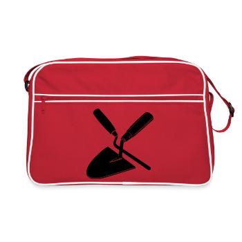 Clou et truelle à joint, outils de maçon - Sac Retro - rouge/blanc - Devant