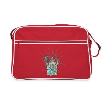 Indischer Elefant Ganesha. - Retro Tasche - Rot/Weiß - Vorne