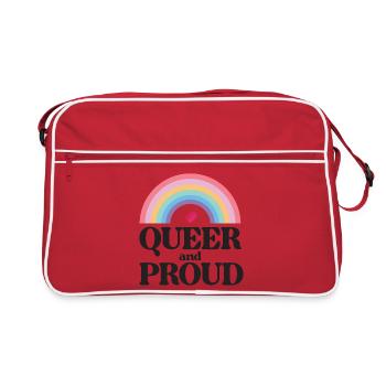 Mois de la fierté LGBT - Queer et fier - Sac Retro - rouge/blanc - Devant