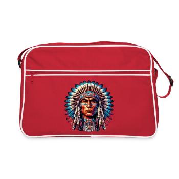 Peau rouge amérindienne américaine - Sac Retro - rouge/blanc - Devant