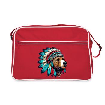 Ours amérindien Peaux-rouges d’Amérique - Sac Retro - rouge/blanc - Devant
