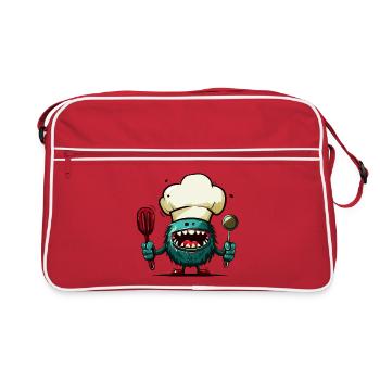Alien extraterrestre Martien Cuisinier Chef - Sac Retro - rouge/blanc - Devant