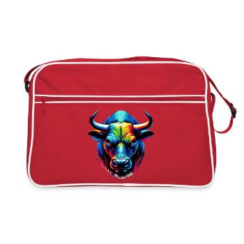 Stier - Retro Tasche - Rot/Weiß - Vorne