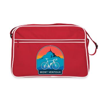 Mont Ventoux Fahrrad T-Shirt Design - Retro Tasche - Rot/Weiß - Vorne