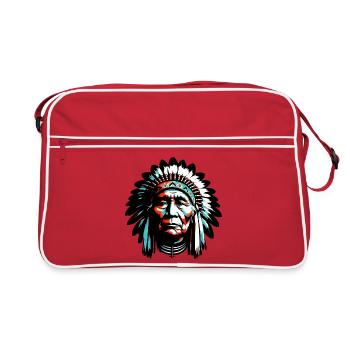 Amérindien Américain - Sac Retro - rouge/blanc - Devant