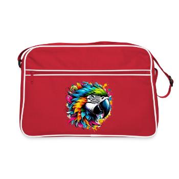 Papagei - Retro Tasche - Rot/Weiß - Vorne