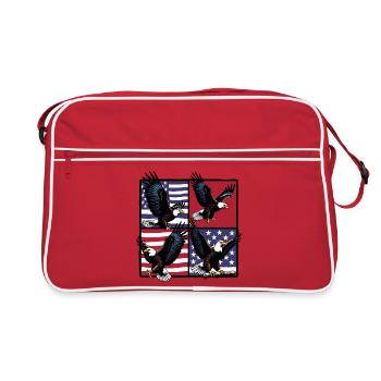 Weißkopfseeadler - Retro Tasche - Rot/Weiß - Vorne