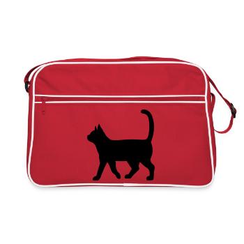 Dachshund Silhouette – Classic Dog Motif - Retro Bag - red/white - Front