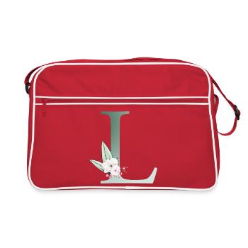 L Monogram, Floral, Personnalisable - Sac Retro - rouge/blanc - Devant