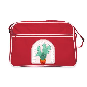 Thorny but Adorable Cactus - Retro Bag - red/white - Front