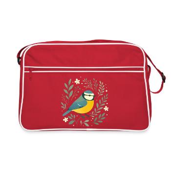 Bleu et fleurs - Sac Retro - rouge/blanc - Devant