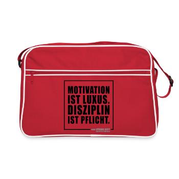 Motivation ist Luxus - Retro Tasche - Rot/Weiß - Vorne