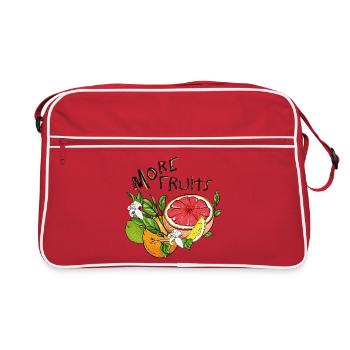 More Fruits, leckeres Obst - Retro Tasche - Rot/Weiß - Vorne