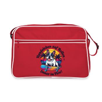Dogs in flow - Retro Bag - red/white - Front