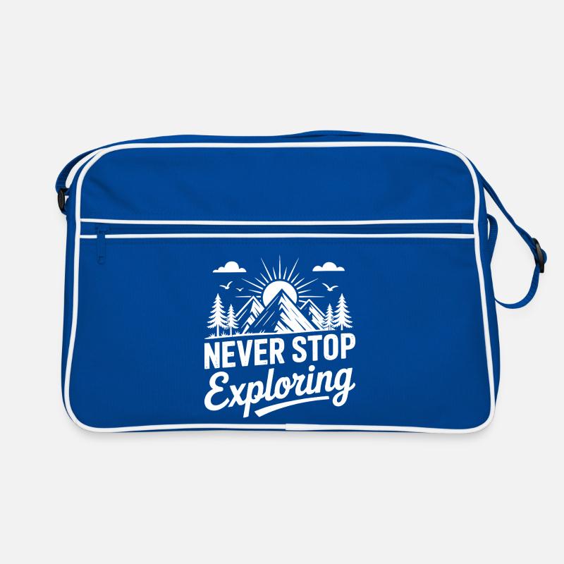 Mountains - Never Stop Exploring Retro Bag