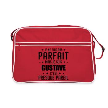 Gustave : authentique, imparfait, top, perfection - Sac Retro - rouge/blanc - Devant