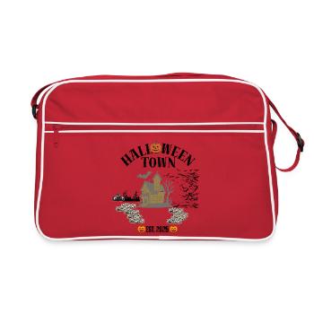 Haunted House with Pumpkins Halloween Design - Retro Bag - red/white - Front