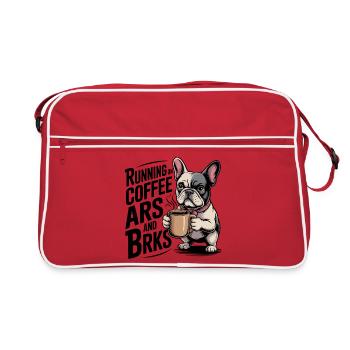 Running on Coffee and Barks - Retro Bag - red/white - Front