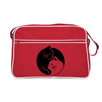 Ying Yang Cats - Retro Bag - red/white - Front