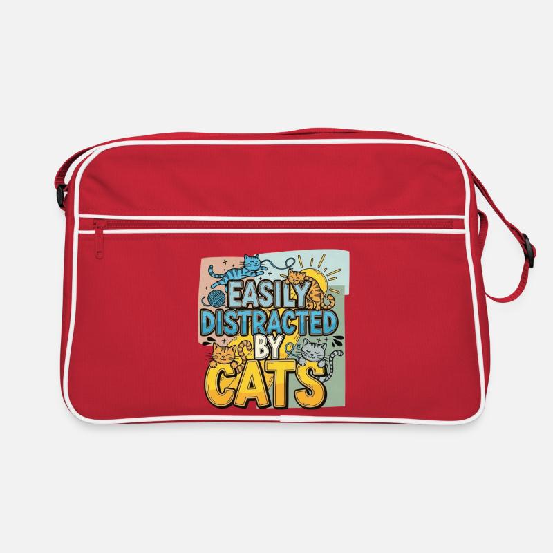 Easily Distracted by Cats Retro Bag
