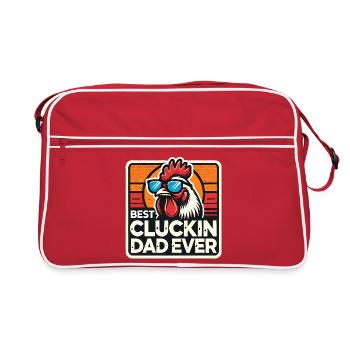 Meilleur papa cocu de tous les temps, père coq de poulet - Sac Retro - rouge/blanc - Devant