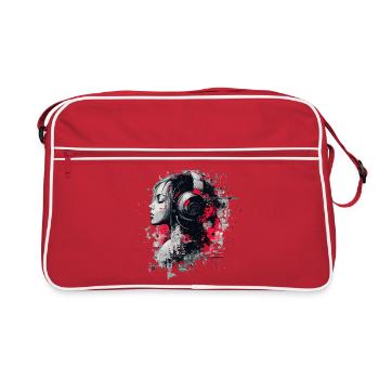 DJ Lady – Casque d’art urbain - Sac Retro - rouge/blanc - Devant