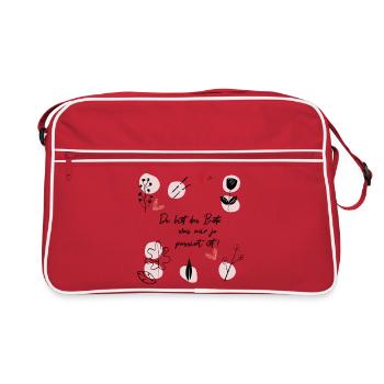 Du bist das Beste - Retro Tasche - Rot/Weiß - Vorne