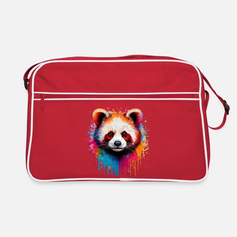 Explosion de Panda Aquarelle Sac Retro
