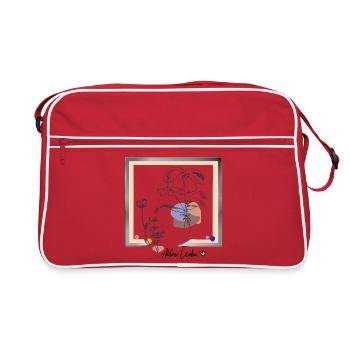 Cadre photo avec des fleurs - Sac Retro - rouge/blanc - Devant