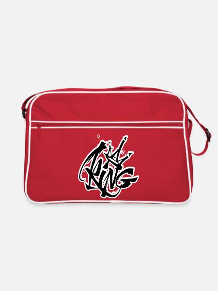Lettrage King Graffiti - Sac Retro - rouge/blanc - Devant