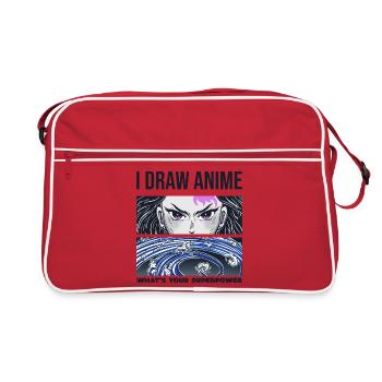 Je dessine Anime, quel est ton superpouvoir Artiste d’anime - Sac Retro - rouge/blanc - Devant