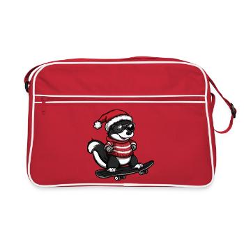 Skunk Noël drôle - Sac Retro - rouge/blanc - Devant