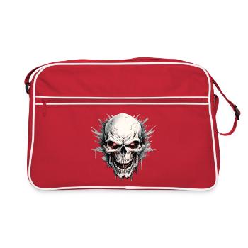 crâne squelette moto motard gang - Sac Retro - rouge/blanc - Devant