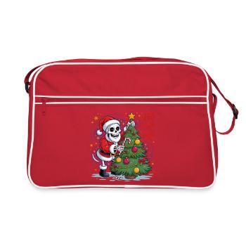 Squelette Père Noël décore arbre - Sac Retro - rouge/blanc - Devant