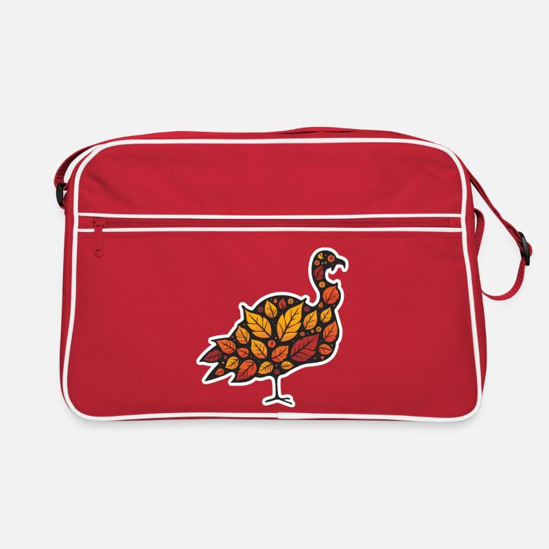 Herbstblatt Truthahn Retro Tasche