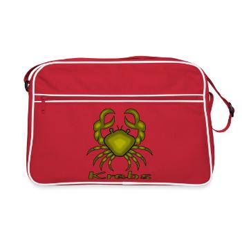 Signe du zodiaque Cancer en bleu - Sac Retro - rouge/blanc - Devant
