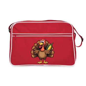 Thanksgiving Drôle Dinde de Thanksgiving - Sac Retro - rouge/blanc - Devant