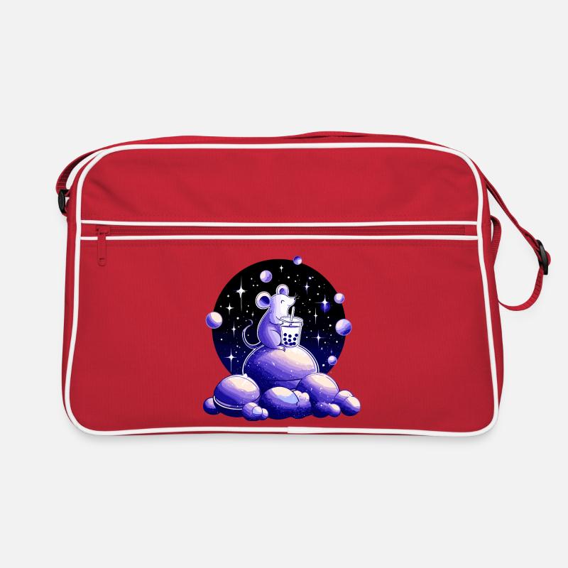 Mondträume Maus mit Bubble Tea Retro Tasche