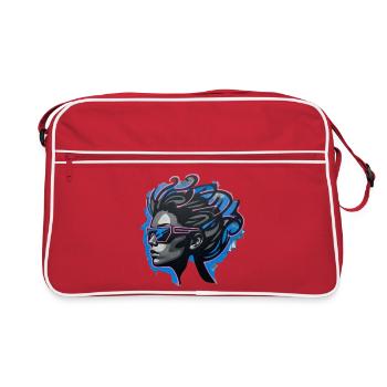 Cool 80s Lady – Neon Street Art Portrait - Retro Bag - red/white - Front