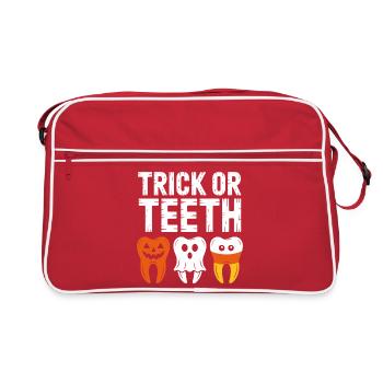 Trick or Teeth Halloween Tee - Retro Bag - red/white - Front