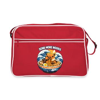 Capybara Send Noods Ramen - Retro Tasche - Rot/Weiß - Vorne