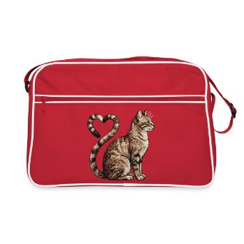Amour des chats dans un look brodé (imprimé) - Sac Retro - rouge/blanc - Devant