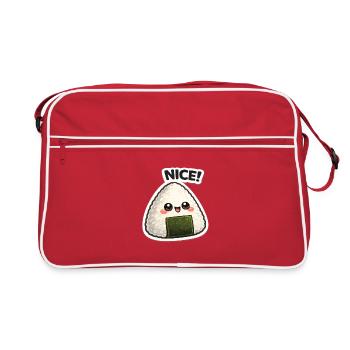 Onigiri de Kawaii avec algues - Sac Retro - rouge/blanc - Devant