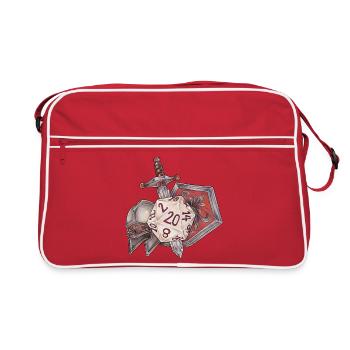 RPG Tabletop D20 Dice Gift Fighter - Retro Bag - red/white - Front
