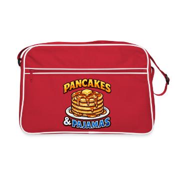 Pancakes and pajamas love breakfast pancakes - Retro Bag - red/white - Front