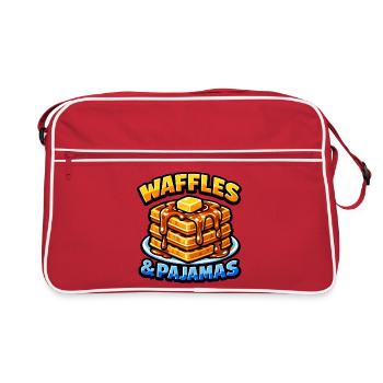 Waffles and pajamas love breakfast waffles - Retro Bag - red/white - Front