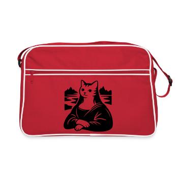 Cat Lisa Portrait - Retro Bag - red/white - Front