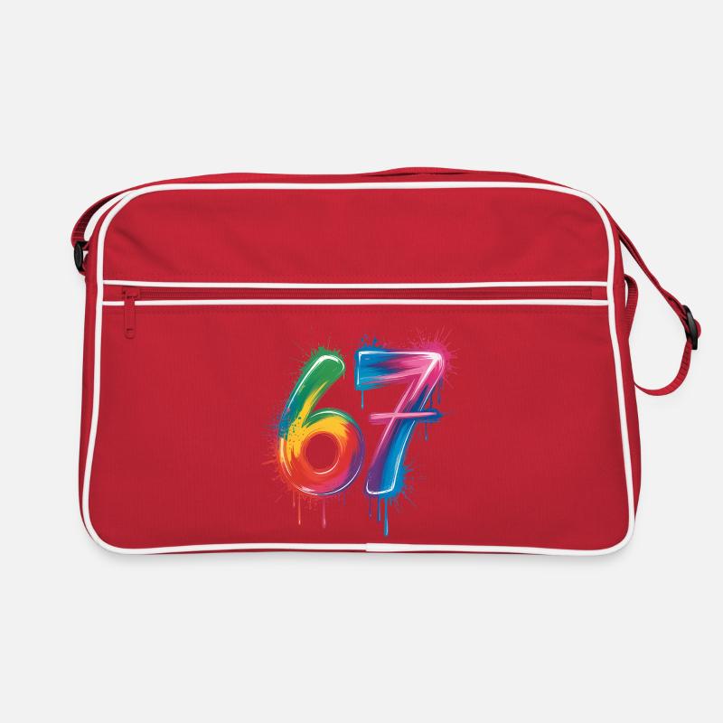 Sechs-Sieben-Farb-Spritzer Retro Tasche