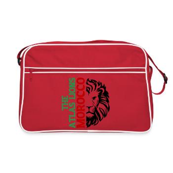 Vertical Morroco Typography with AtlasLion - Retro Bag - red/white - Front